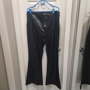 Nasty gal faux leather flared pants size 14 nwt
